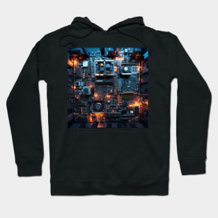 Cyber Circuit Cityscape Hoodie